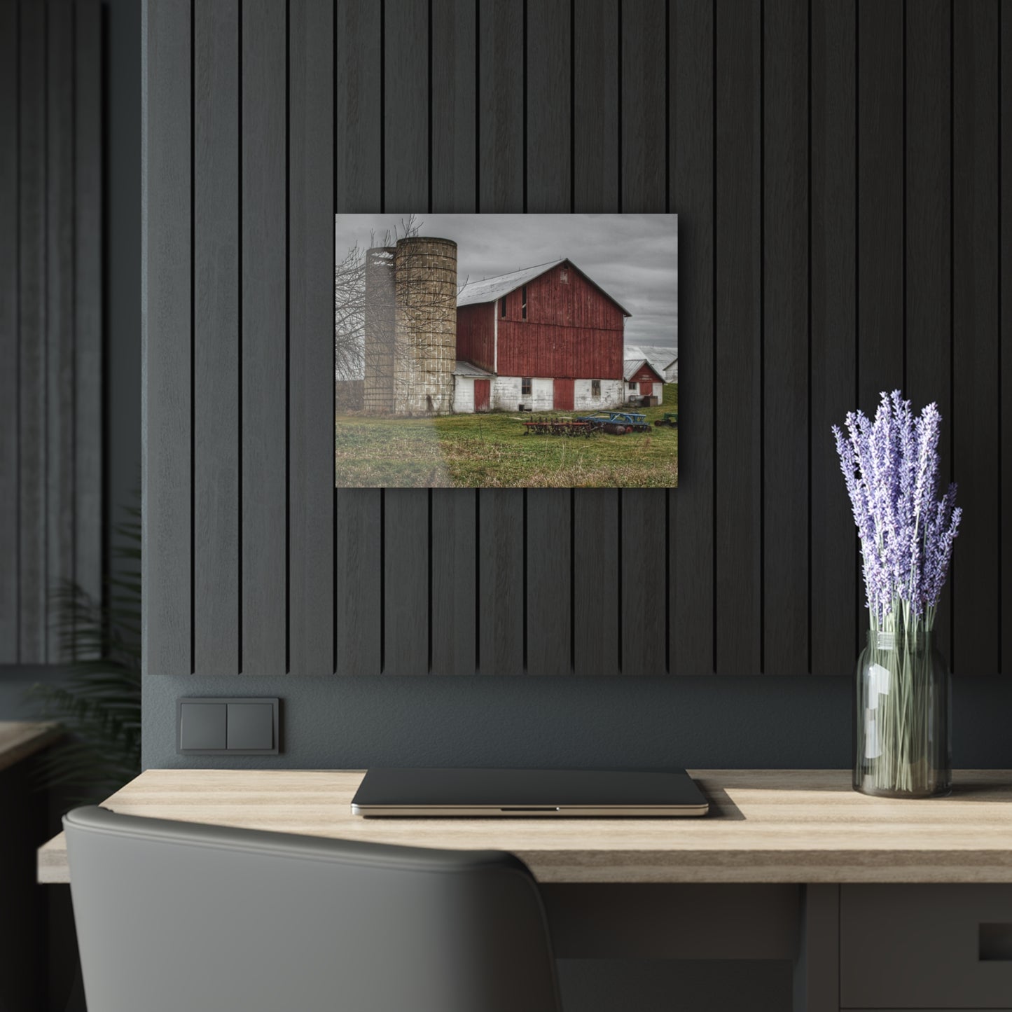 Barn Boutique Modern Farmhouse Acrylic Wall Print| Fostoria Red I