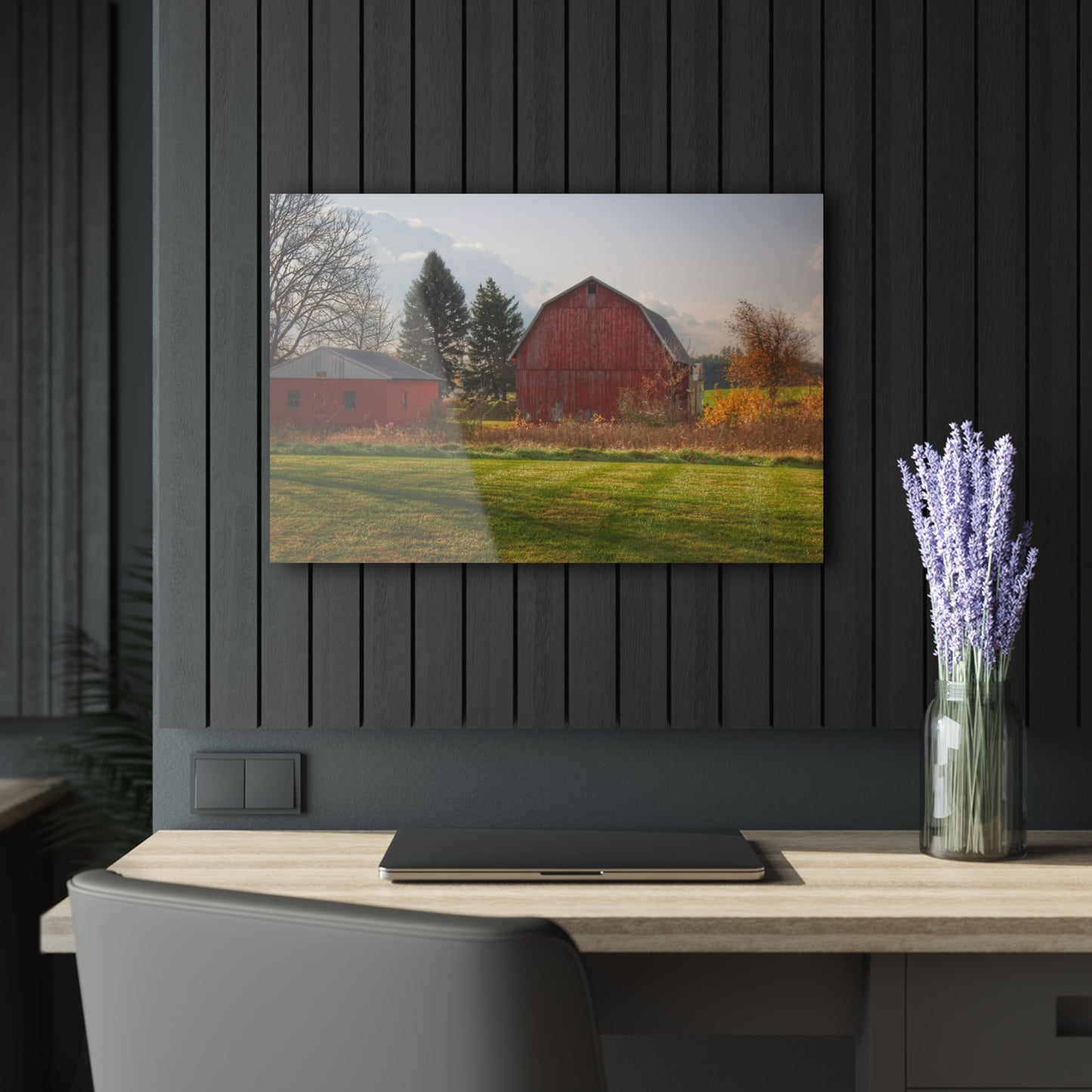 U R There Photography Invitational Drive Red Rustic Farmhouse Acrylic Wall Print