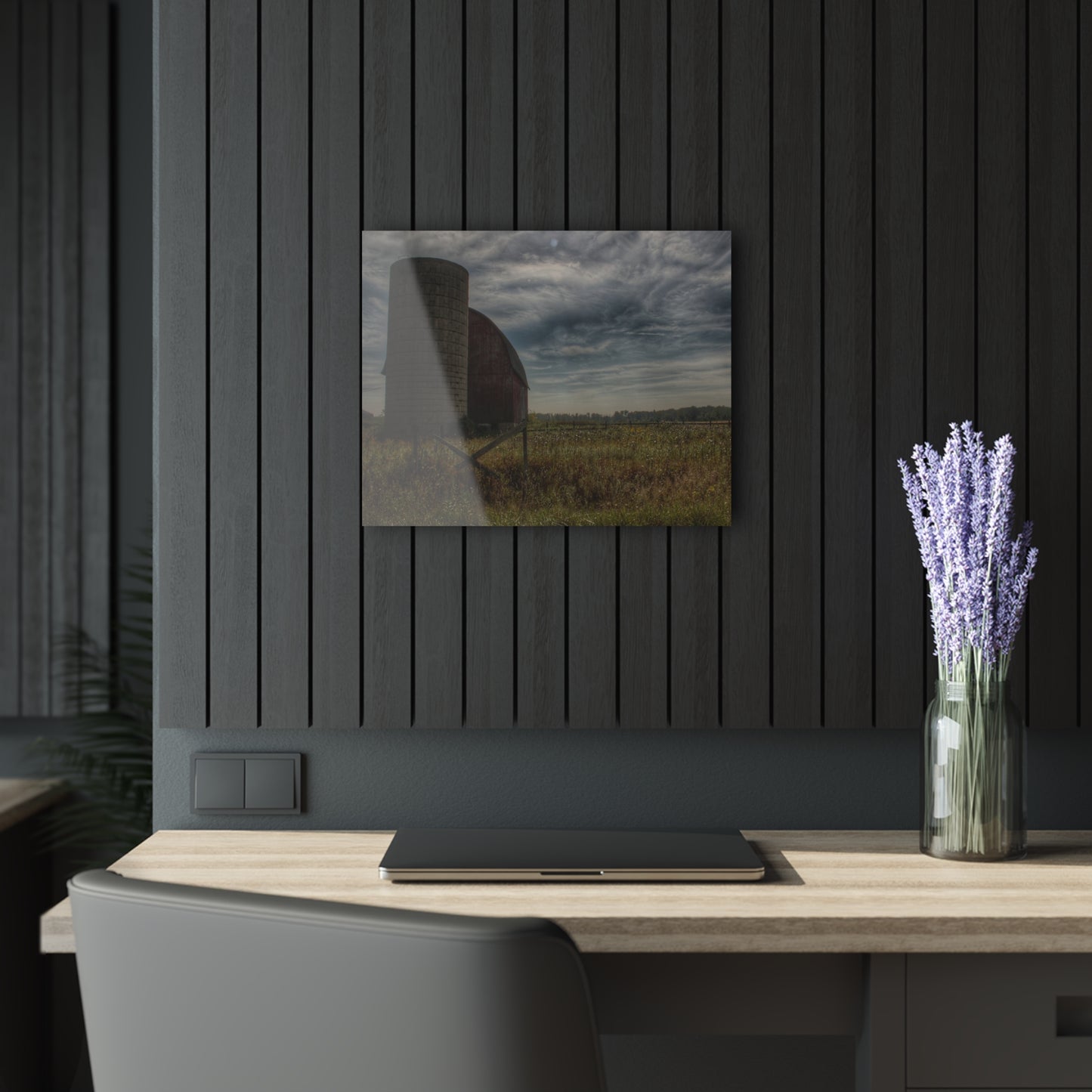 U R There Photography Mushroom Road Red I Rustic Farmhouse Acrylic Wall Print