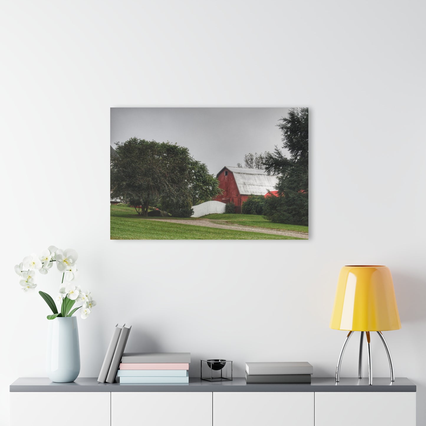U R There Photography Bronson Lake Hidden Red II Rustic Farmhouse Acrylic Wall Print
