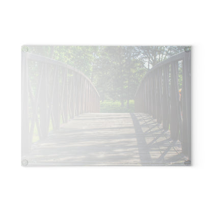 U R There Photography Cramton Park Kiwanis Bridge Rustic Farmhouse Tempered-Glass Cutting Board