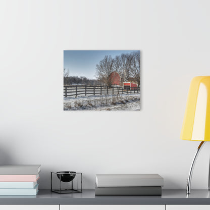 U R There Photography West Lake Road Red Rustic Farmhouse Acrylic Wall Print