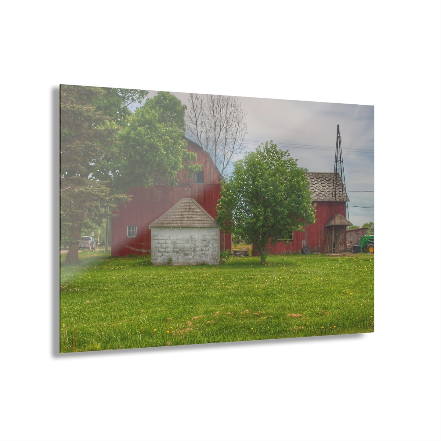 U R There Photography Roods Lake Road Red I Rustic Farmhouse Acrylic Wall Print