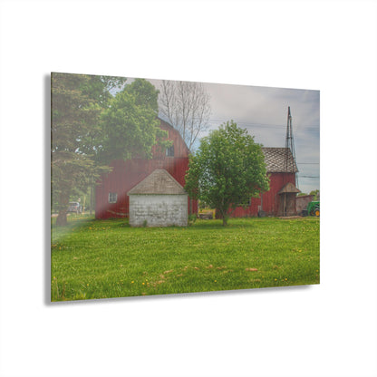 U R There Photography Roods Lake Road Red I Rustic Farmhouse Acrylic Wall Print