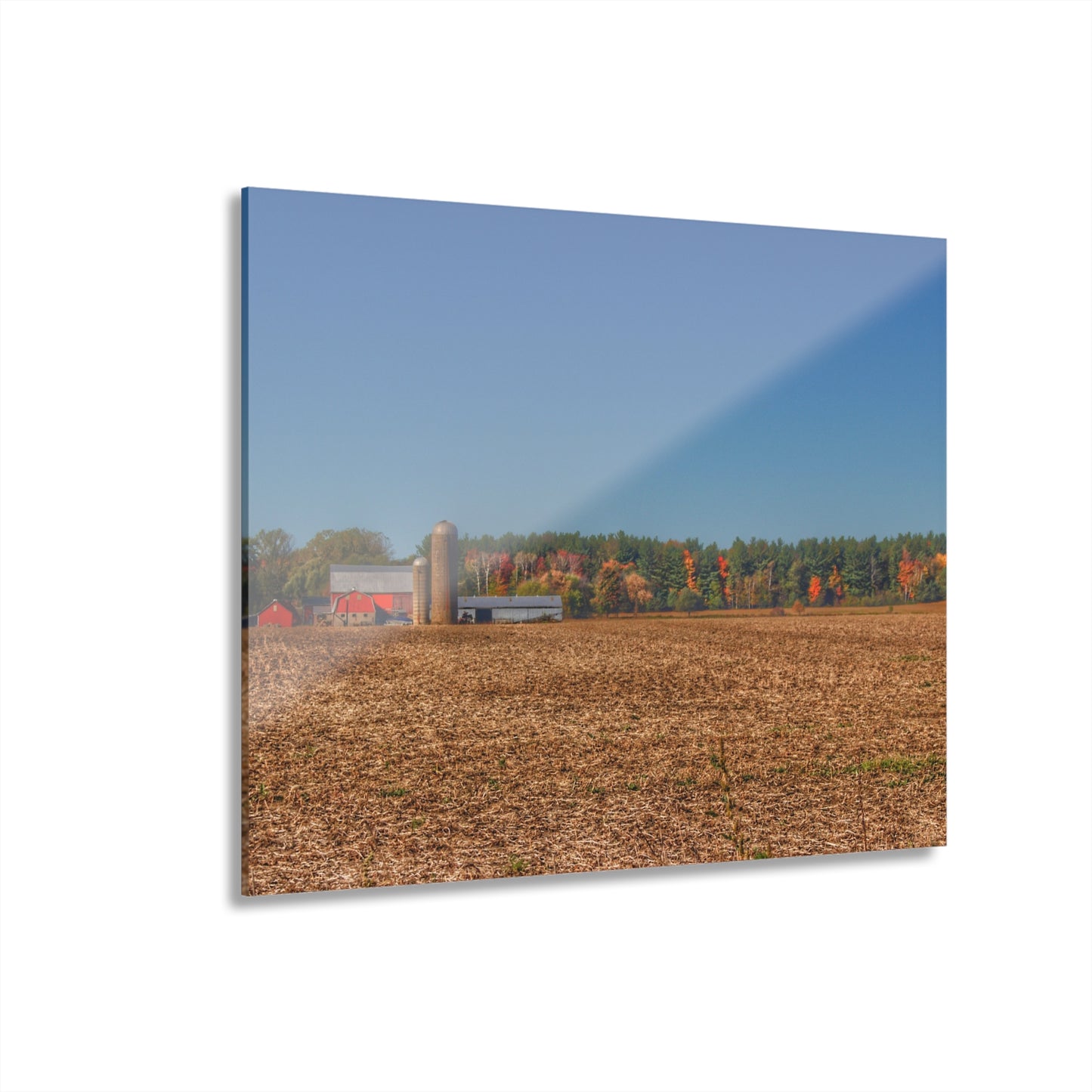 U R There Photography Rowe Road Farm Across the Field Rustic Farmhouse Acrylic Wall Print