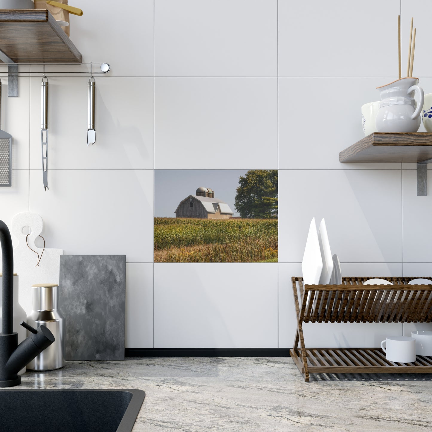 U R There Photography Beyond the September Corn on Swaffer Rustic Farmhouse Decorative Ceramic Tile