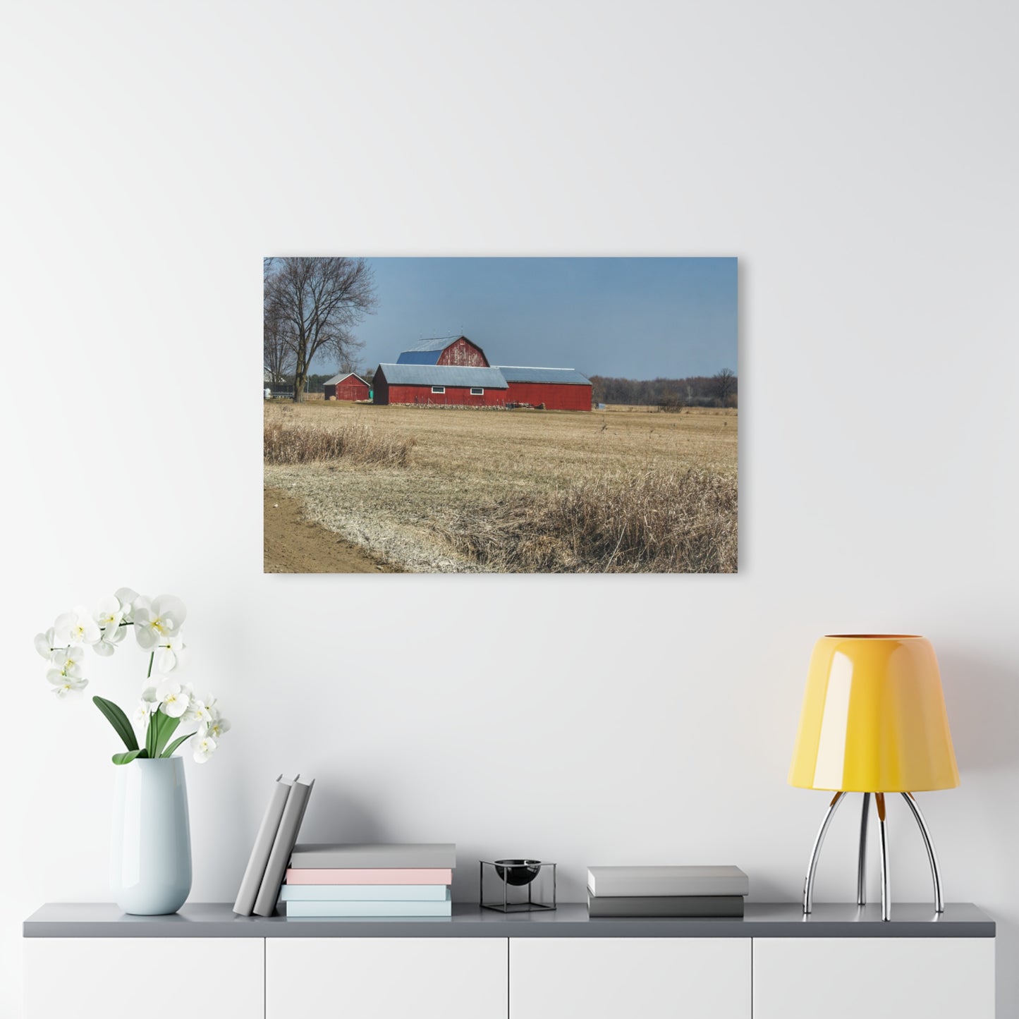 U R There Photography Romeo Plank Road Reds II Rustic Farmhouse Acrylic Wall Print