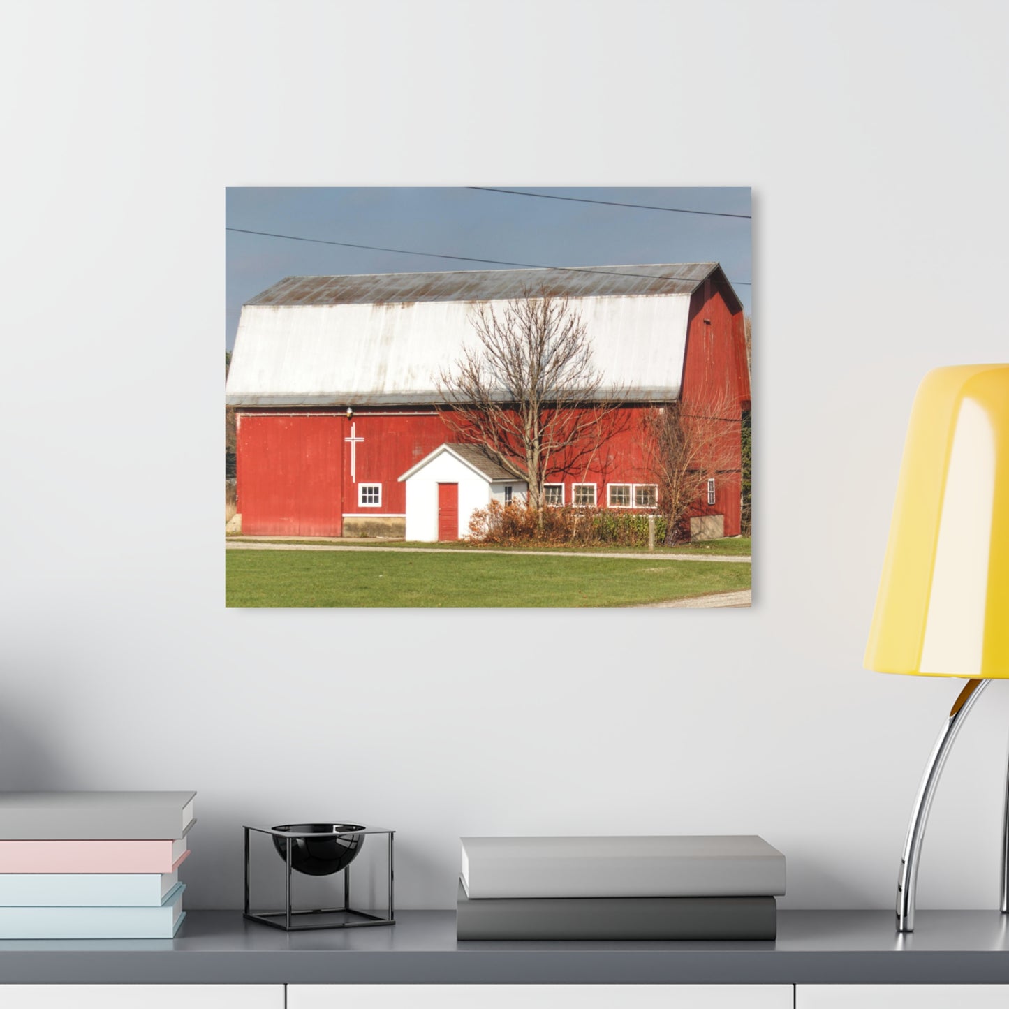 U R There Photography Bray Road Red I Rustic Farmhouse Acrylic Wall Print