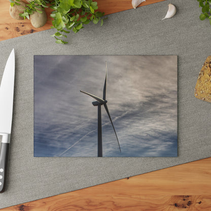 U R There Photography North Gera Road Windmill Rustic Farmhouse Tempered-Glass Cutting Board