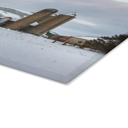 U R There Photography Five Lakes Farm II Rustic Farmhouse Tempered-Glass Cutting Board