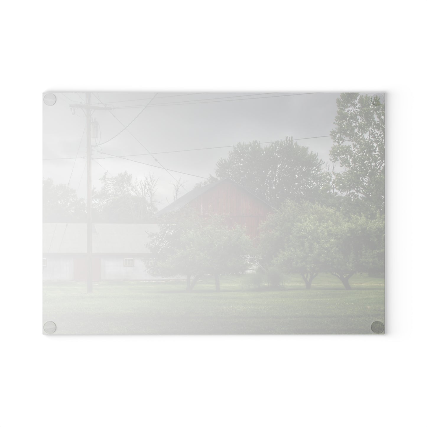 U R There Photography Hidden Red of M-24 Rustic Farmhouse Tempered-Glass Cutting Board