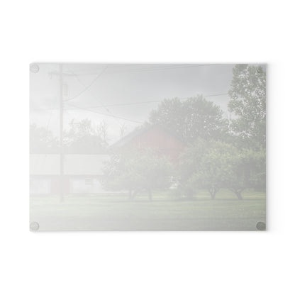 U R There Photography Hidden Red of M-24 Rustic Farmhouse Tempered-Glass Cutting Board