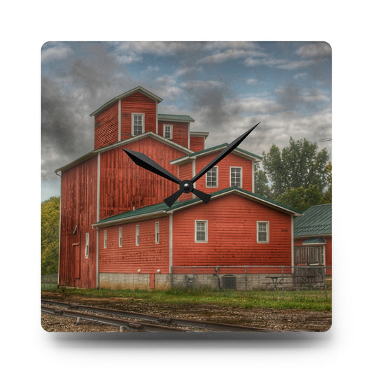 U R There Photography Aside the Tracks in Clifford Rustic Farmhouse Acrylic Analog Wall Clock 10.75'' × 10.75'' (Square)