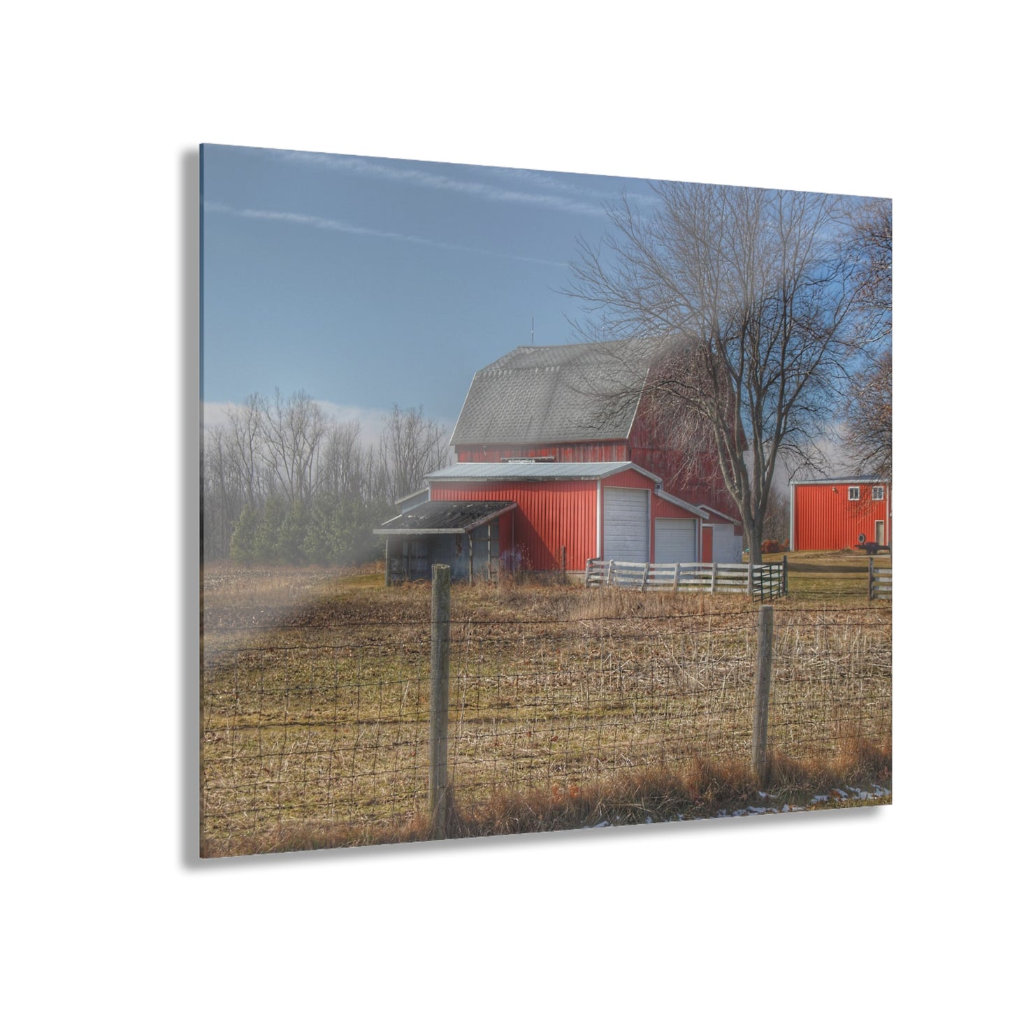 U R There Photography Clifford Road Red II Rustic Farmhouse Acrylic Wall Print