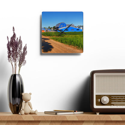 U R There Photography Kidder Road Blues I Rustic Farmhouse Acrylic Analog Wall Clock