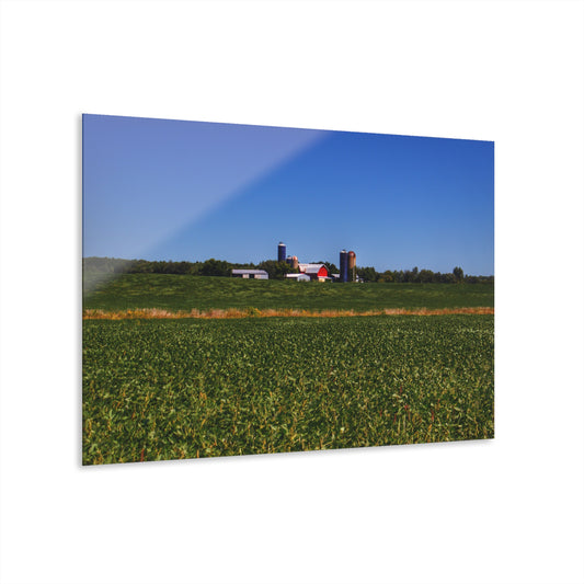 U R There Photography Otter Lake Road Farm Across the Field Rustic Farmhouse Acrylic Wall Print