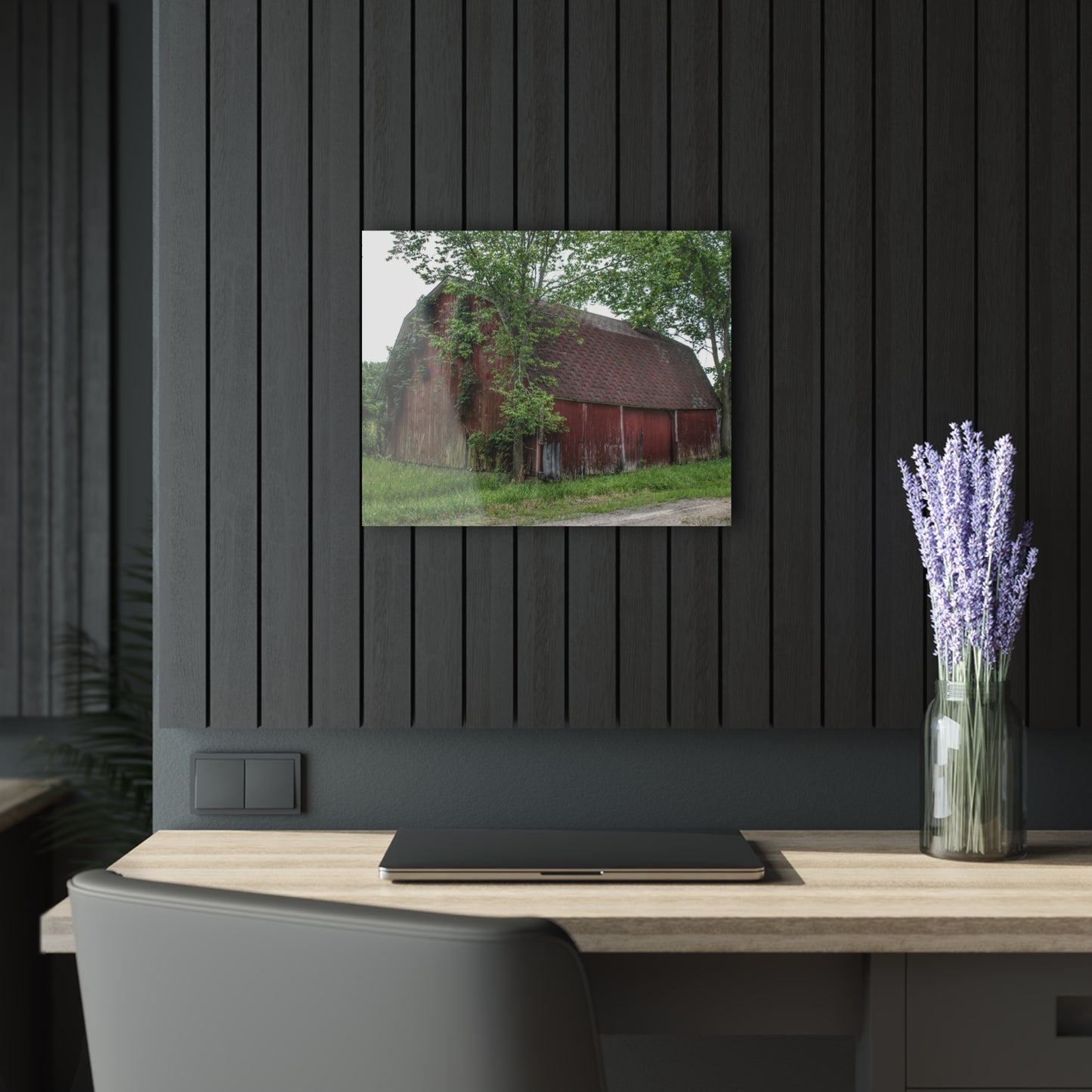 U R There Photography West Murphy Lake Red Rustic Farmhouse Acrylic Wall Print