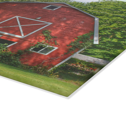 U R There Photography Henderson Road Red Rustic Farmhouse Tempered-Glass Cutting Board