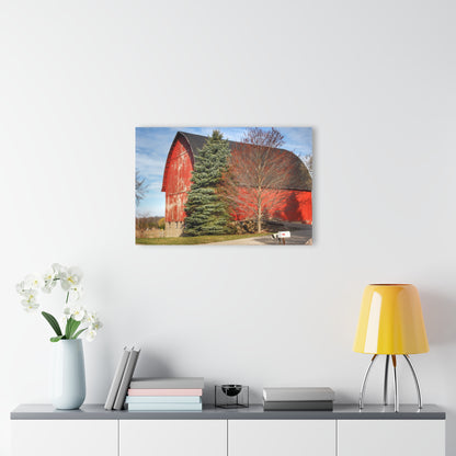 U R There Photography West Sutton Road Red Rustic Farmhouse Acrylic Wall Print