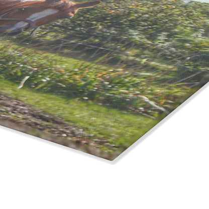 U R There Photography Froede Road Chestnut Brown Rustic Farmhouse Tempered-Glass Cutting Board