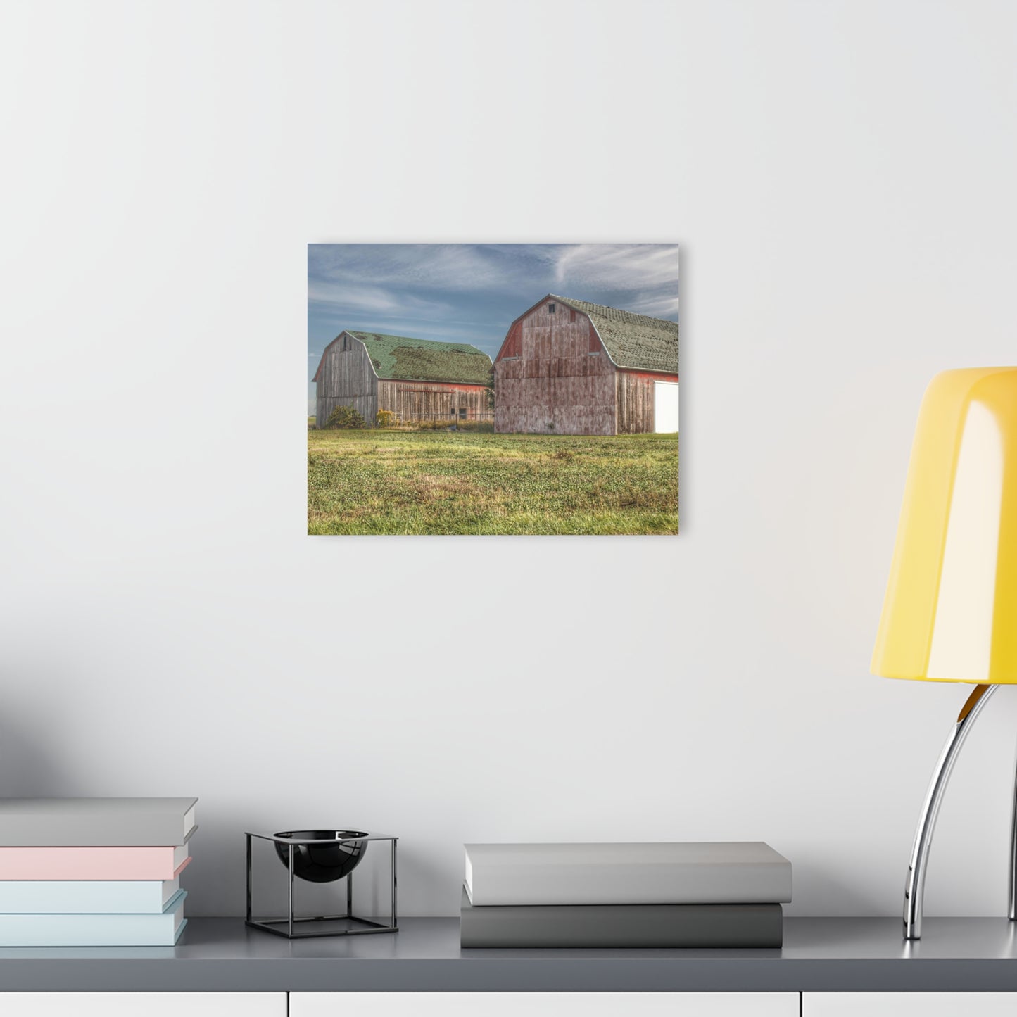 U R There Photography Vassar Twin Reds Rustic Farmhouse Acrylic Wall Print