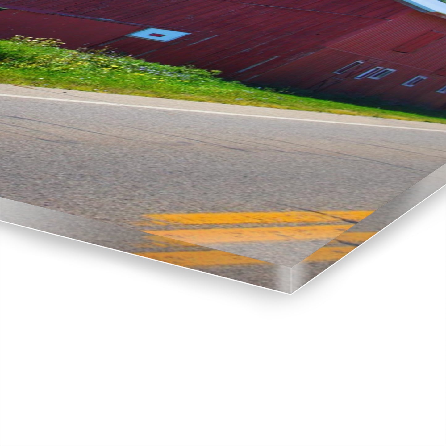 U R There Photography Dryden Road Red Rustic Farmhouse Acrylic Wall Print