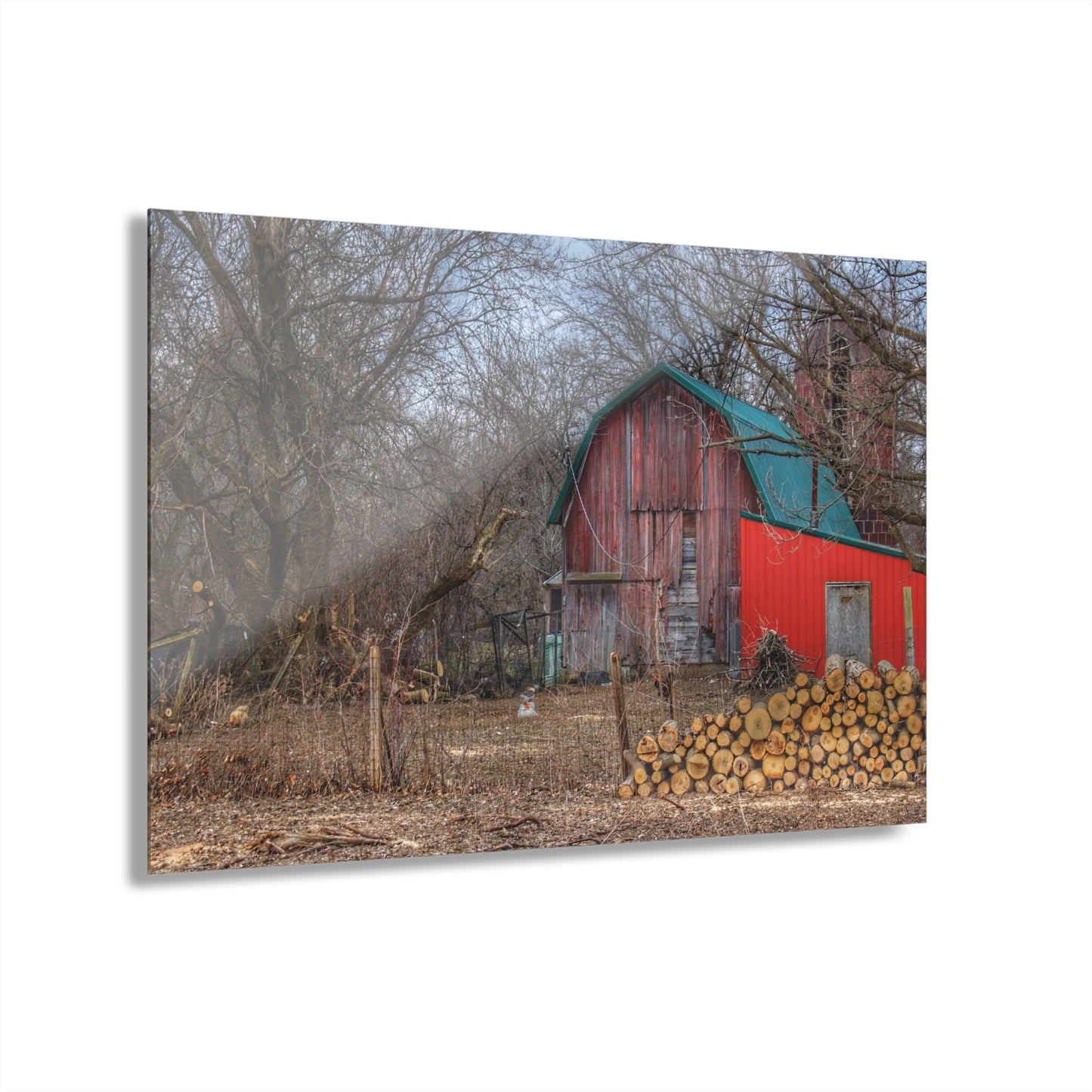 U R There Photography Bray Road Hidden Barnyard Red II Rustic Farmhouse Acrylic Wall Print