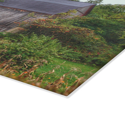 U R There Photography North Lake Road Hidden Grey Rustic Farmhouse Tempered-Glass Cutting Board