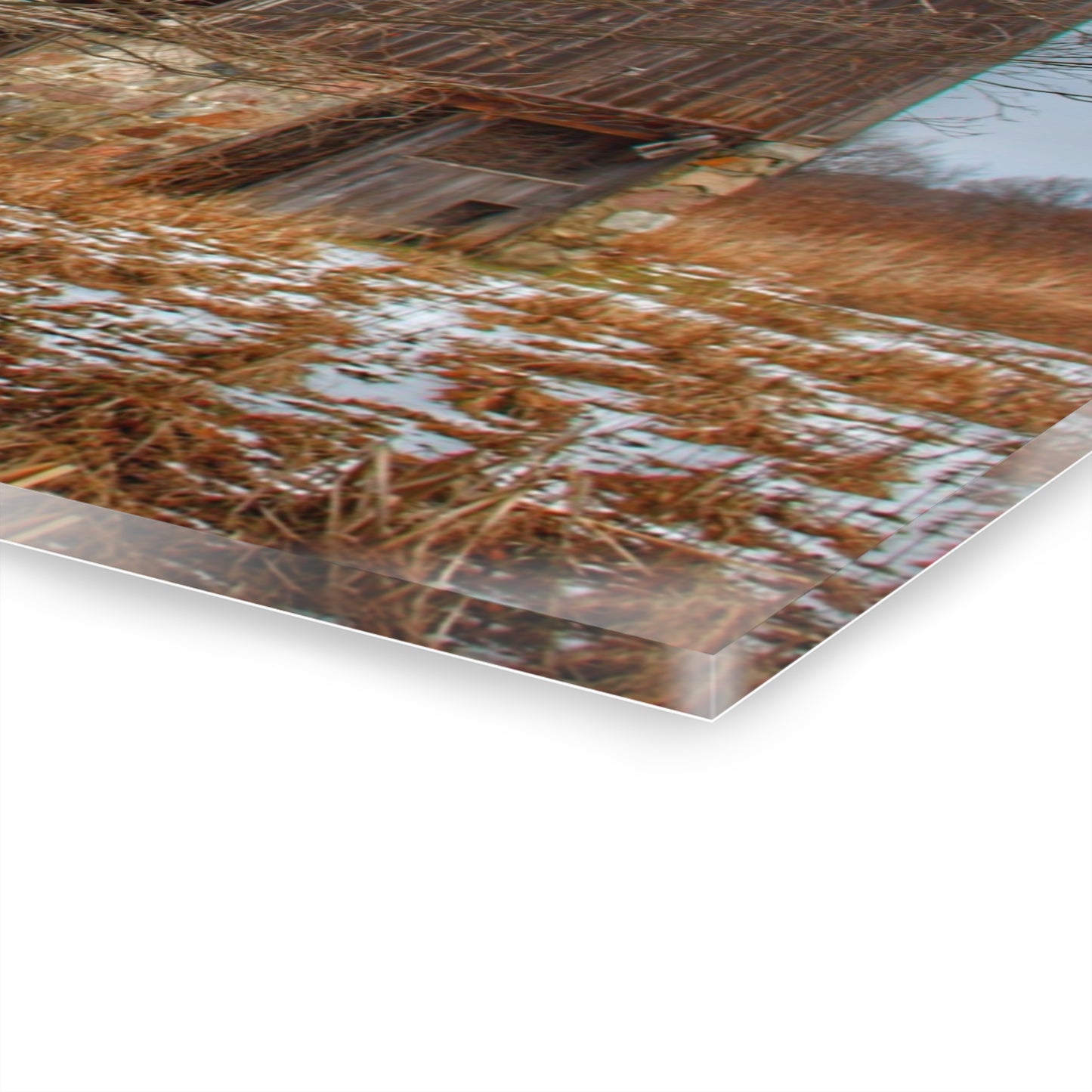 U R There Photography Norway Lake Hidden Grey II Rustic Farmhouse Acrylic Wall Print