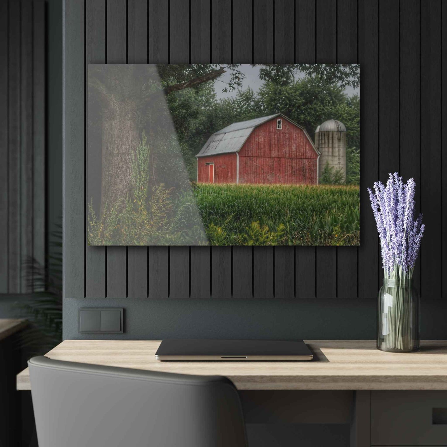 U R There Photography Mayville Lapeer Road Red Rustic Farmhouse Acrylic Wall Print
