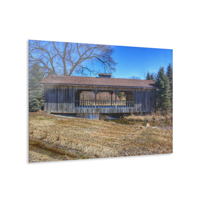 U R There Photography Covered Bridge of Campground Road II Rustic Farmhouse Acrylic Wall Print