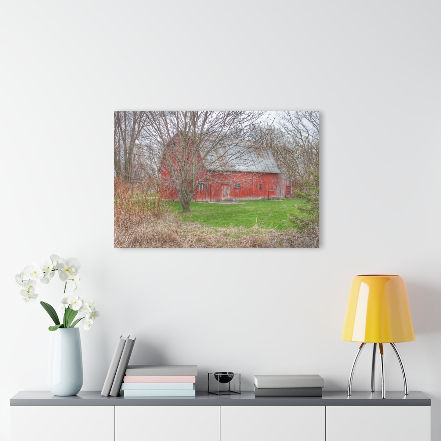 U R There Photography Dodge Road Rusted Red Rustic Farmhouse Acrylic Wall Print