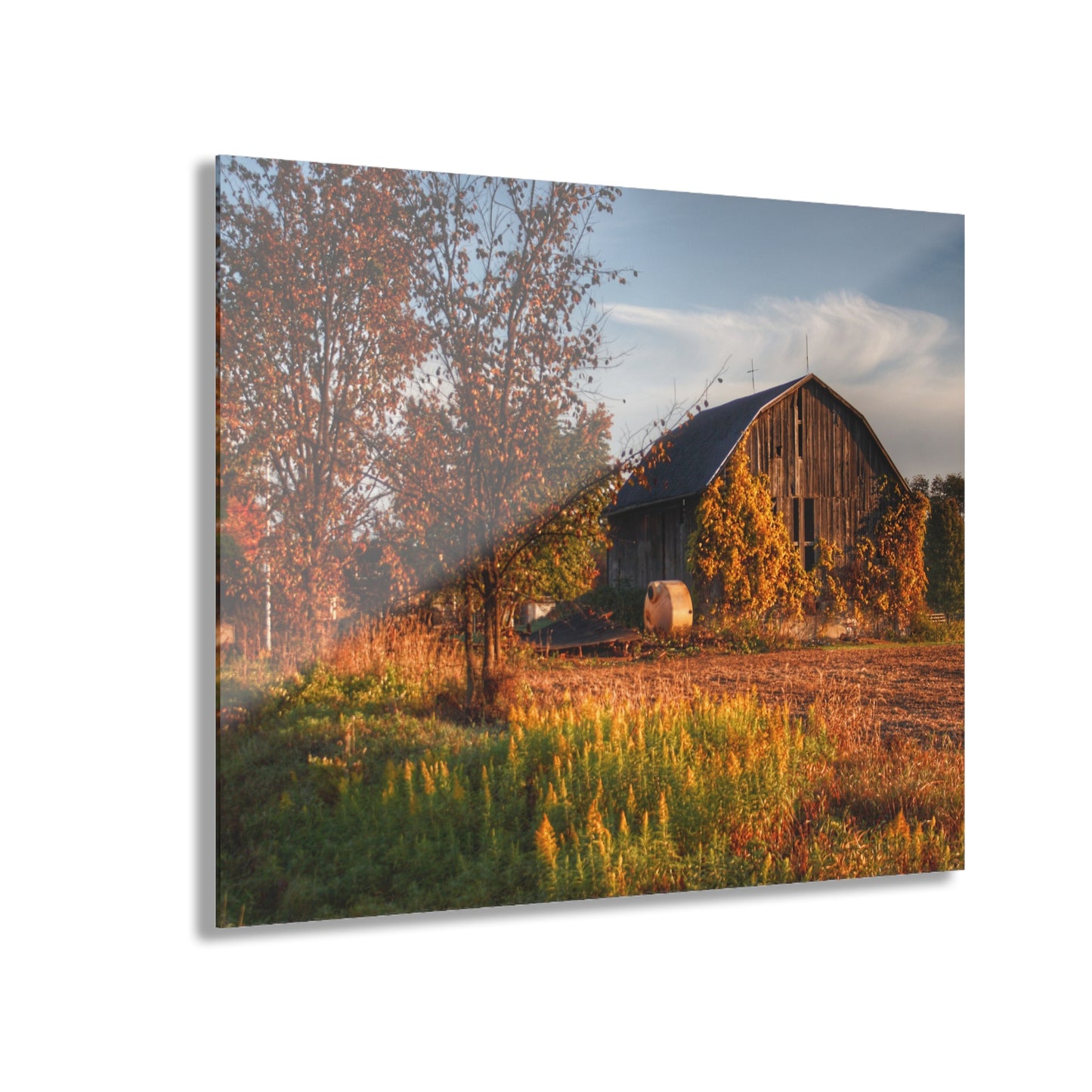 U R There Photography Lake Pleasant Road Grey Rustic Farmhouse Acrylic Wall Print