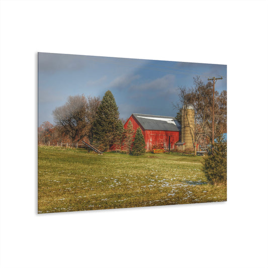 U R There Photography Columbiaville Road Red I Rustic Farmhouse Acrylic Wall Print