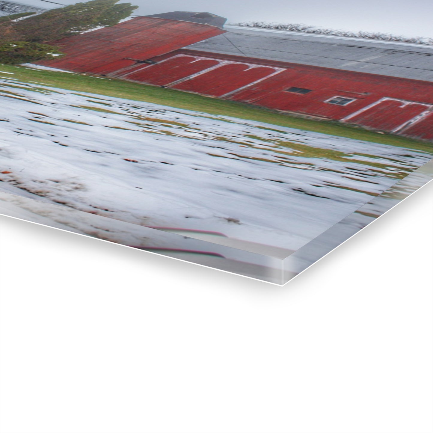 U R There Photography Holmes Road Red II Rustic Farmhouse Acrylic Wall Print 14 "x 11"