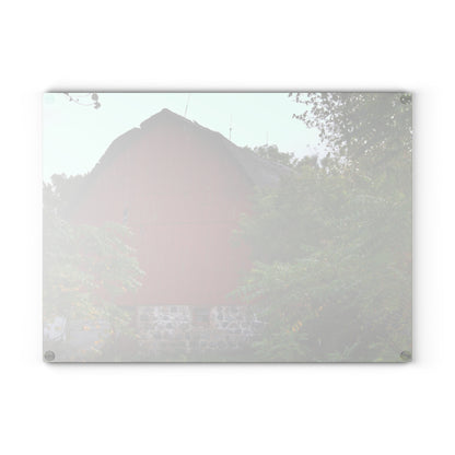 U R There Photography Brown Road Hidden Red II Rustic Farmhouse Tempered-Glass Cutting Board