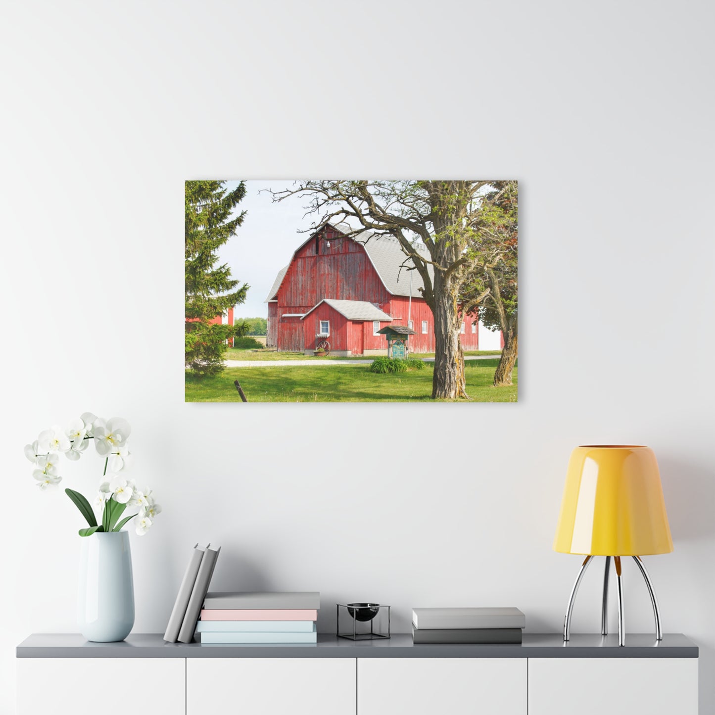 U R There Photography French Road Centennial Reds I Rustic Farmhouse Acrylic Wall Print