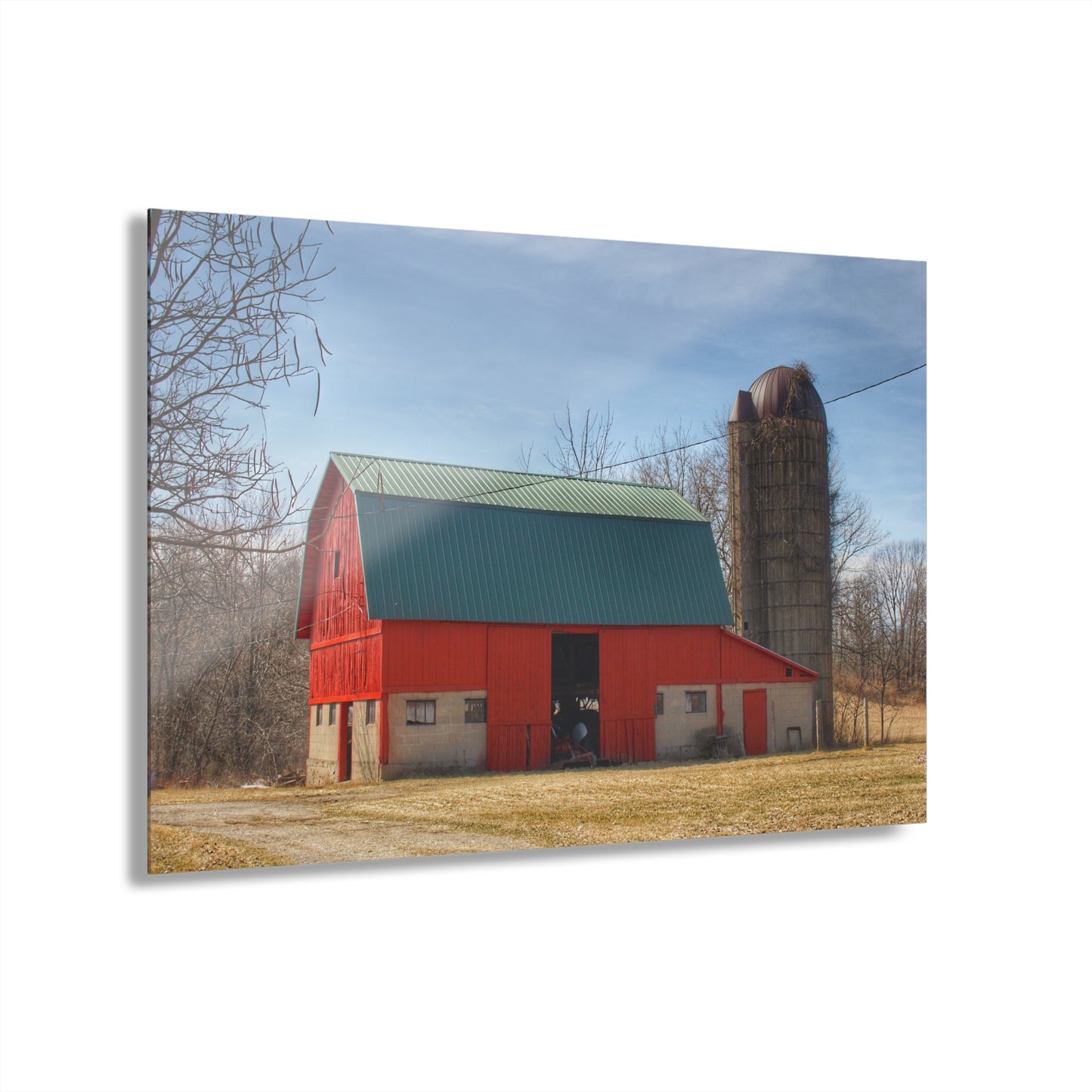 U R There Photography Wilson Road Red and Silo II Rustic Farmhouse Acrylic Wall Print