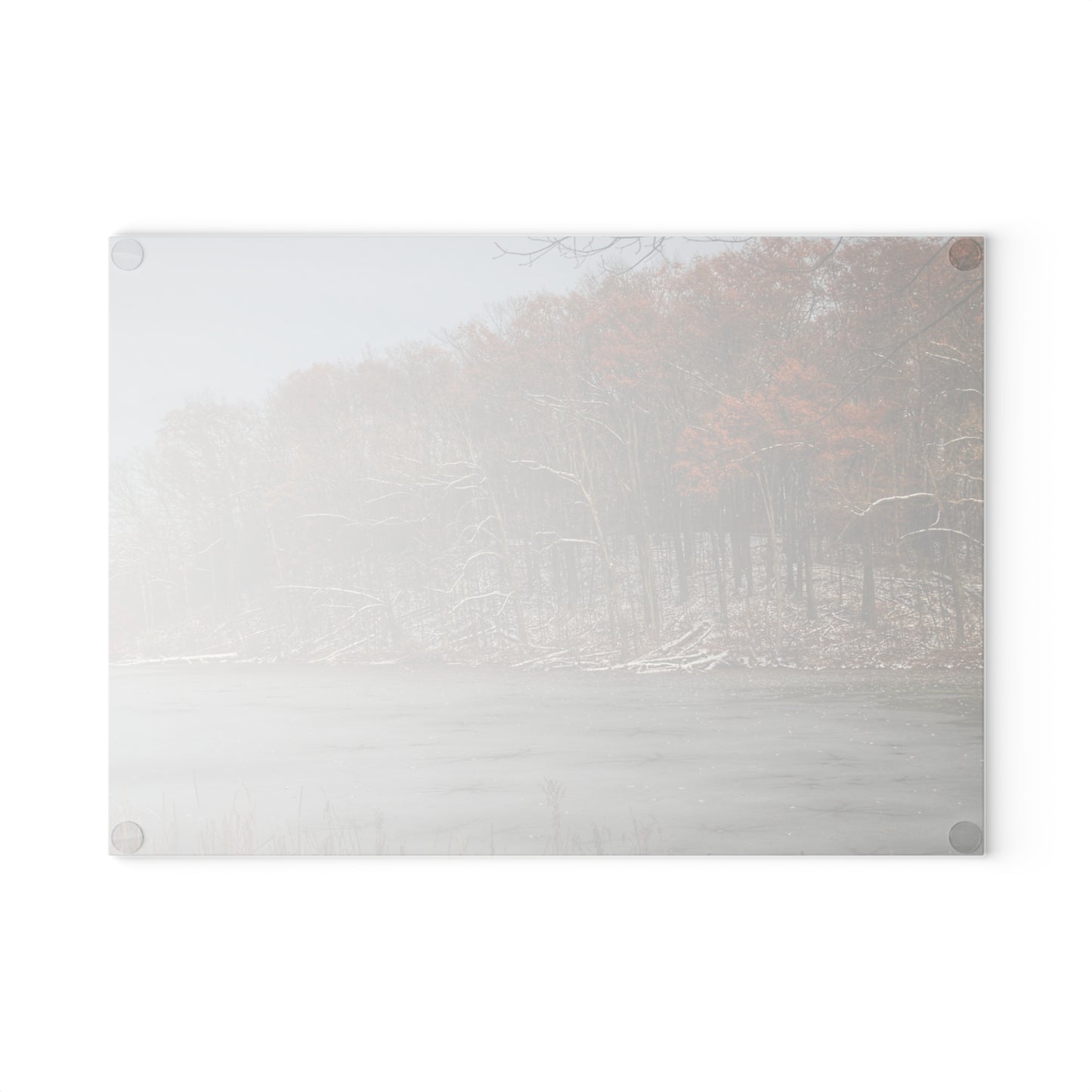 U R There Photography The Freeze of Thornville Rustic Farmhouse Tempered-Glass Cutting Board