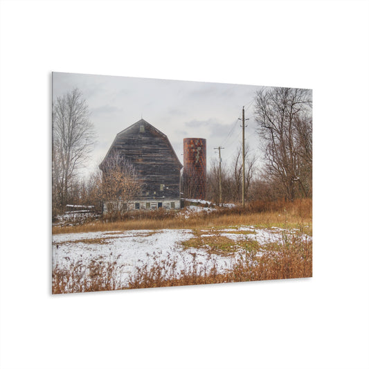 U R There Photography Secord Lake Road Grey Rustic Farmhouse Acrylic Wall Print