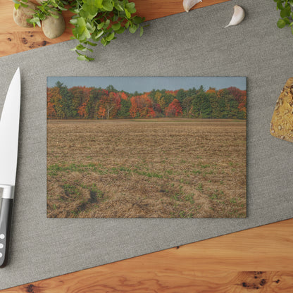 U R There Photography Fall on Murphy Lake III Rustic Farmhouse Tempered-Glass Cutting Board