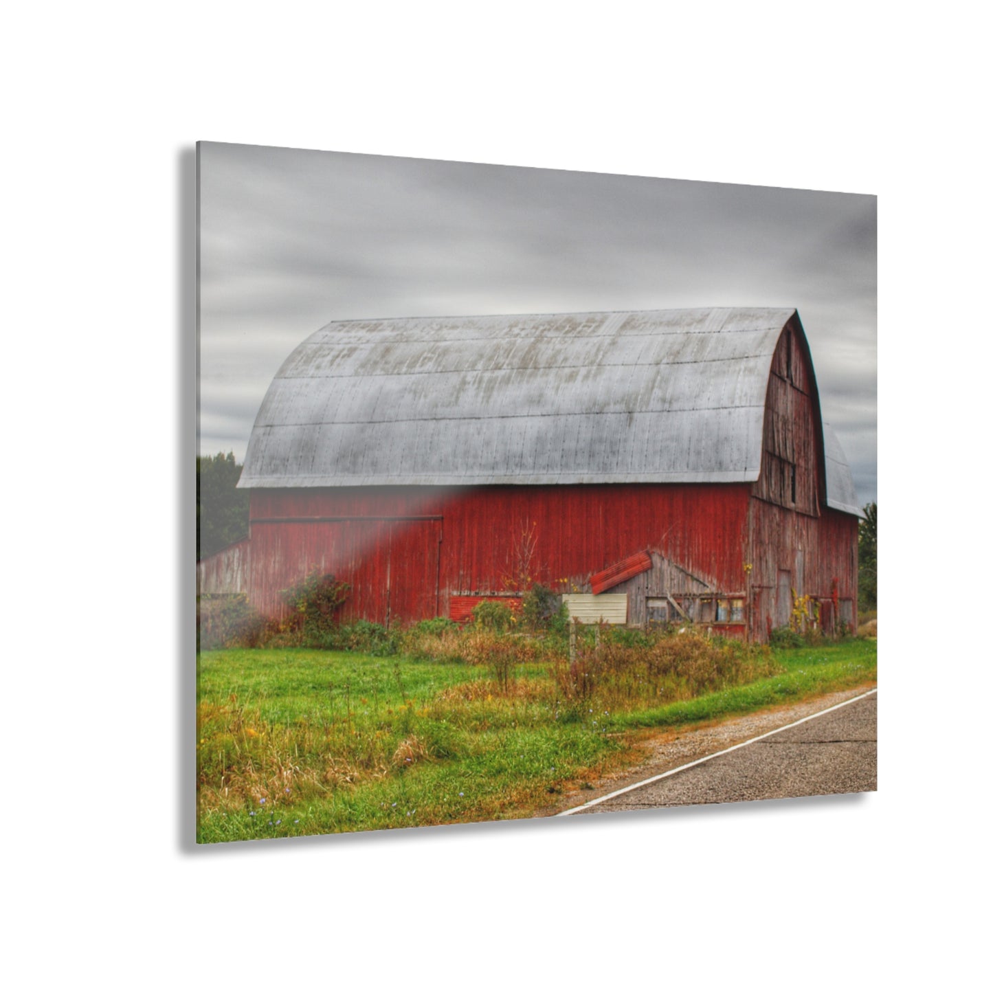 U R There Photography Valentine Road Red Saltbox Rustic Farmhouse Acrylic Wall Print