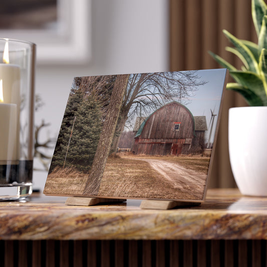 U R There Photography Barn of Deckerville Road Rustic Farmhouse Decorative Ceramic Tile