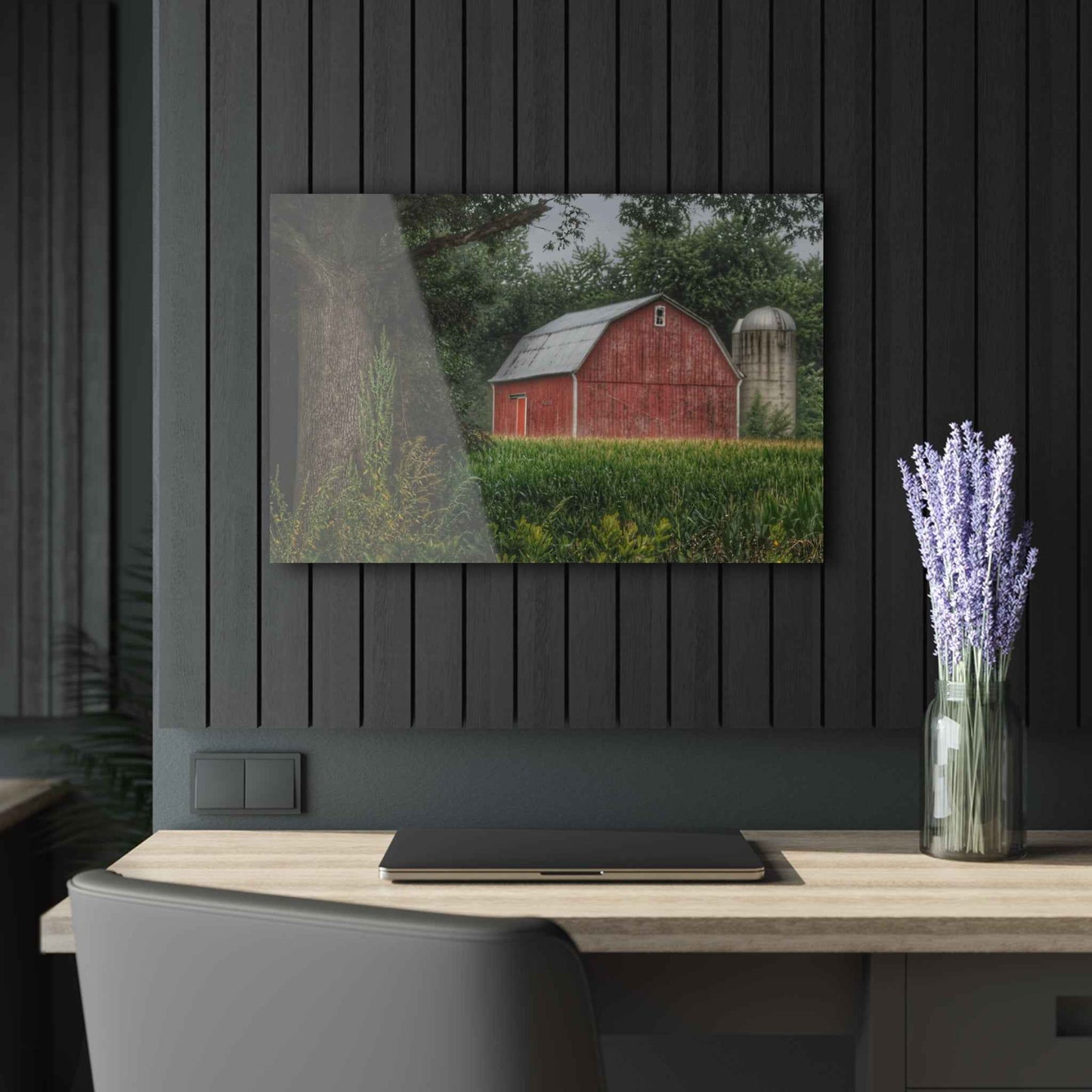 U R There Photography Mayville Lapeer Road Red Rustic Farmhouse Acrylic Wall Print