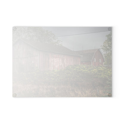 U R There Photography Washburn Reds I Rustic Farmhouse Tempered-Glass Cutting Board