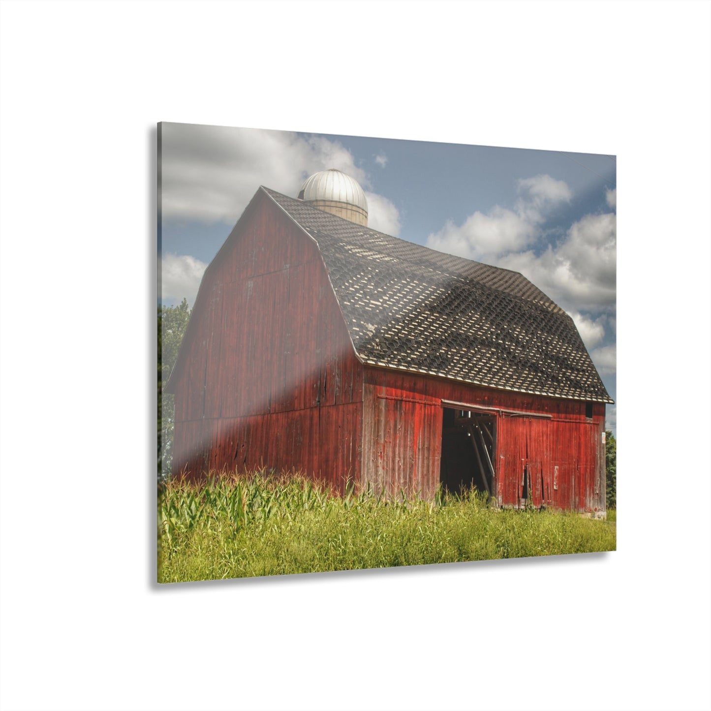U R There Photography Hollenbeck Road Red I Rustic Farmhouse Acrylic Wall Print