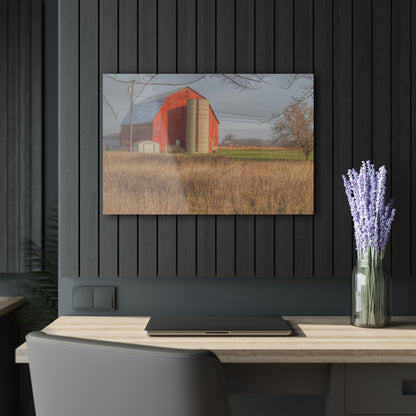 U R There Photography Harrington Road Red and Silo Rustic Farmhouse Acrylic Wall Print