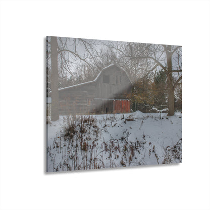 U R There Photography Hayes Road Grey in Winter II Rustic Farmhouse Acrylic Wall Print
