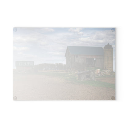 U R There Photography Cedar Creek Road Reds Rustic Farmhouse Tempered-Glass Cutting Board