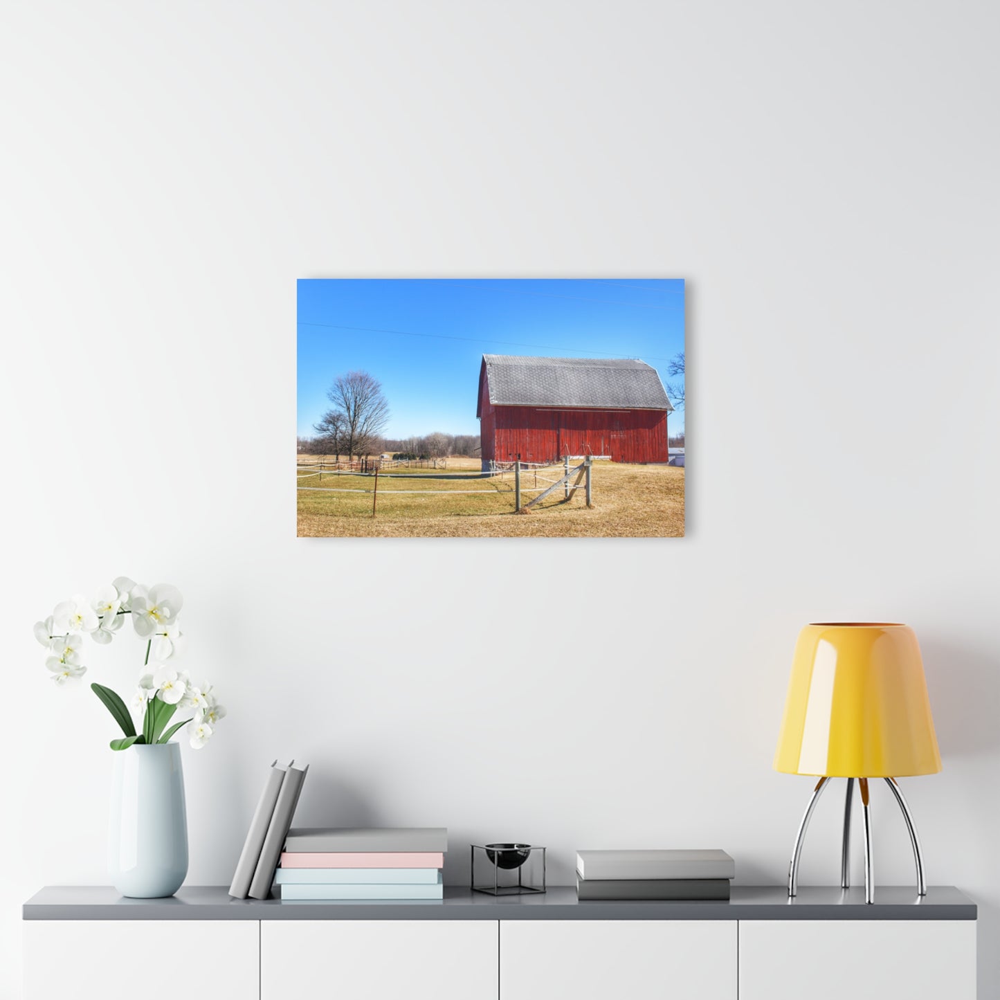 U R There Photography Phillips Road Red Rustic Farmhouse Acrylic Wall Print